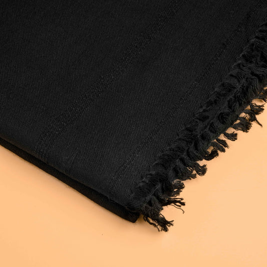 SAME STRIPED BLACK WOOLEN SHAWL